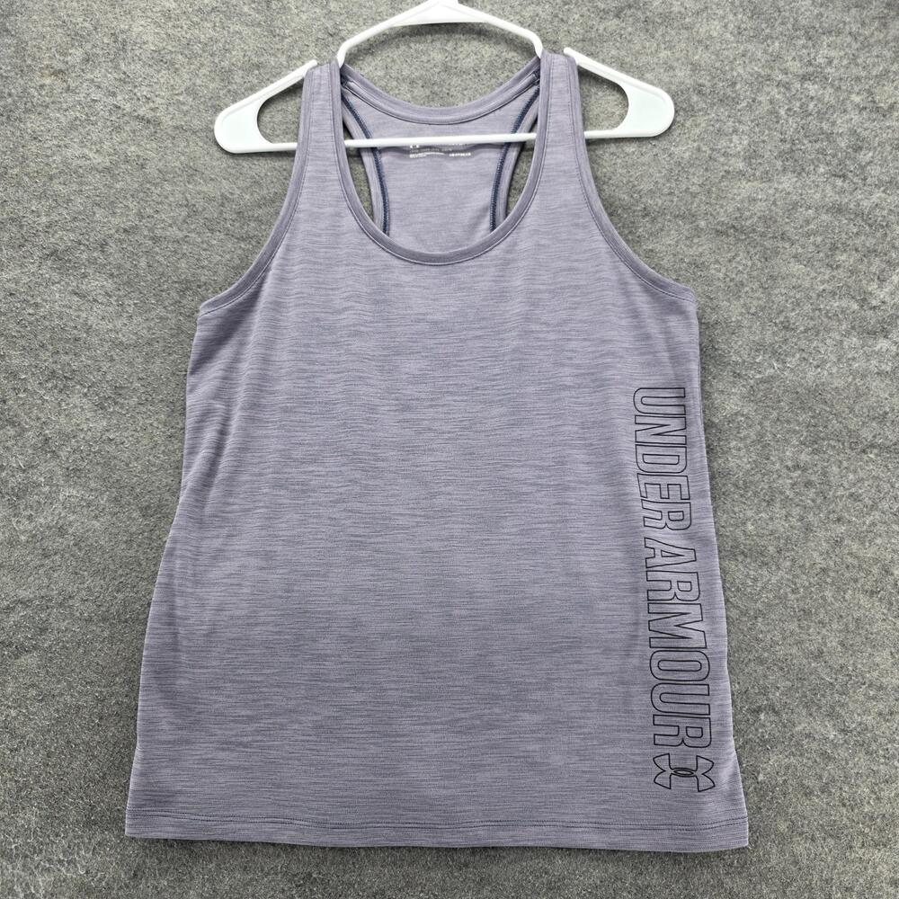 Under Armour Tank Top Womens Medium Purple Heather HeatGear Racerback Loose